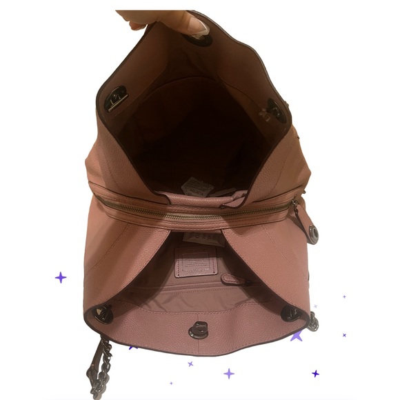 Coach 36855 Turnlock Edie in Pink  Leather Shoulder Bag/gun Metal/ - Picture 12 of 17